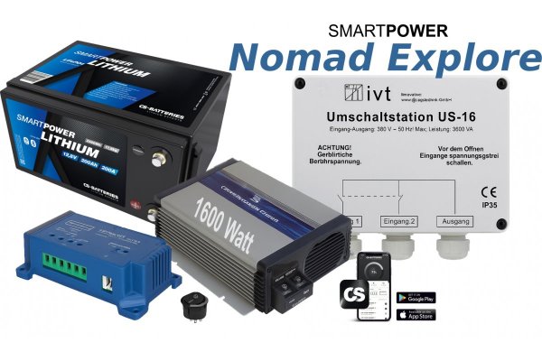 Smart Power Nomad Explore � Lithium pakket 200Ah / Omvormer 1600W / installatie incl.
