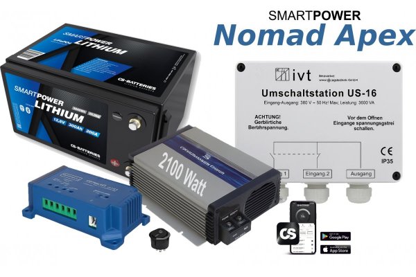 Smart Power Nomad Apex � Lithium pakket 300Ah / Omvormer 2100W / installatie incl.