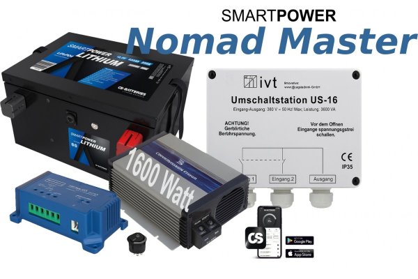 Smart Power Nomad Master � Lithium pakket 520Ah / Omvormer 1600W / installatie incl.